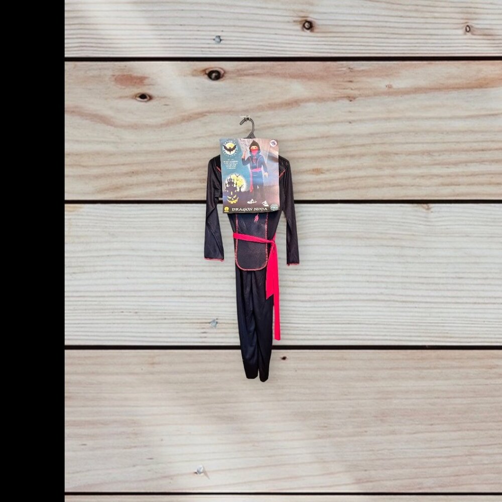 Dragon‎ Ninja Halloween Costume Kids Child Medium 8-10 Black Red w/ Mask